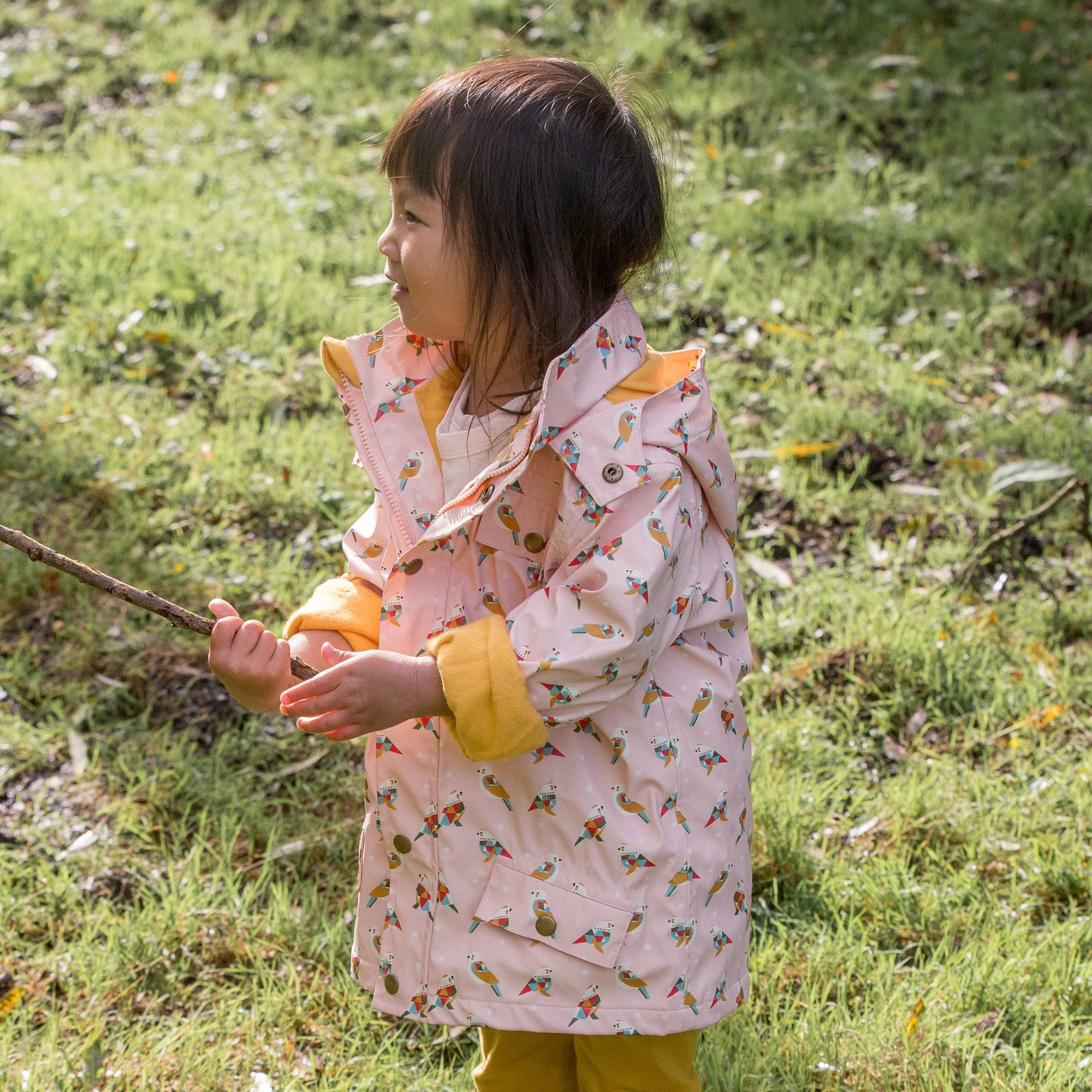 Origami Birds Waterproof Recycled Raincoat
