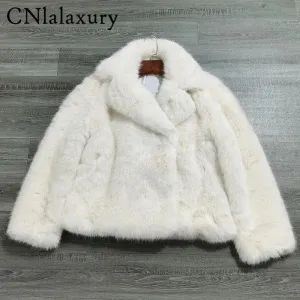 Original Quality Elegant Solid Turn Down Collar Long Sleeve Faux Fur Coat Women Fashion Casual Loose Fur Jacket Y2k Tops