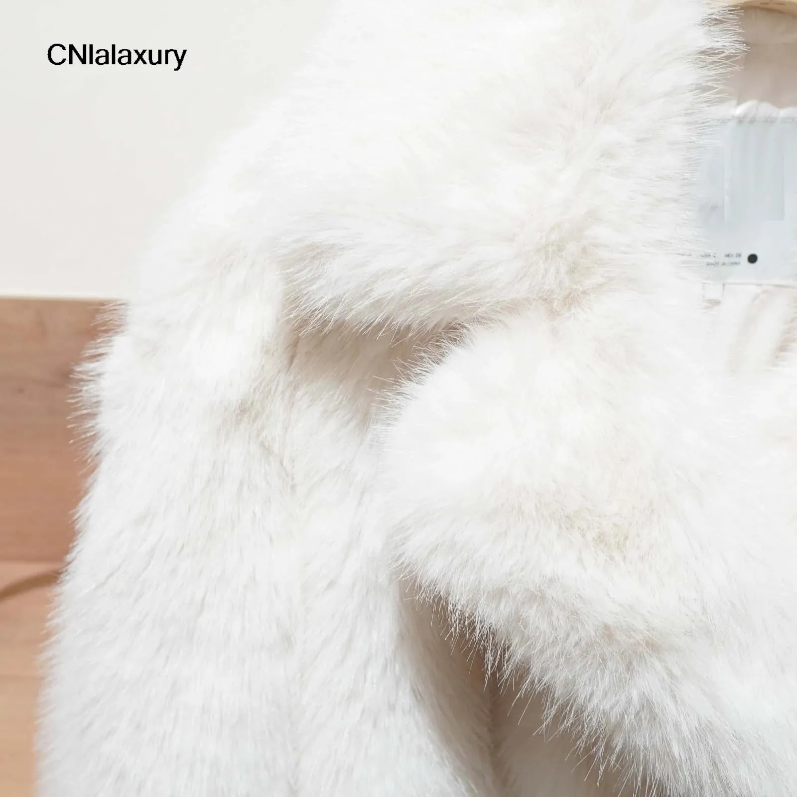 Original Quality Elegant Solid Turn Down Collar Long Sleeve Faux Fur Coat Women Fashion Casual Loose Fur Jacket Y2k Tops
