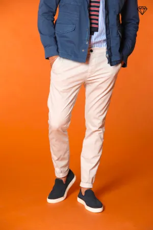 Osaka men's chino pants in fine cotton and tencel tricotine carrot fit ①
