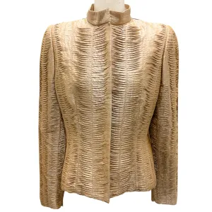 Oscar de la Renta Vintage Caramel Silk Evening Jacket