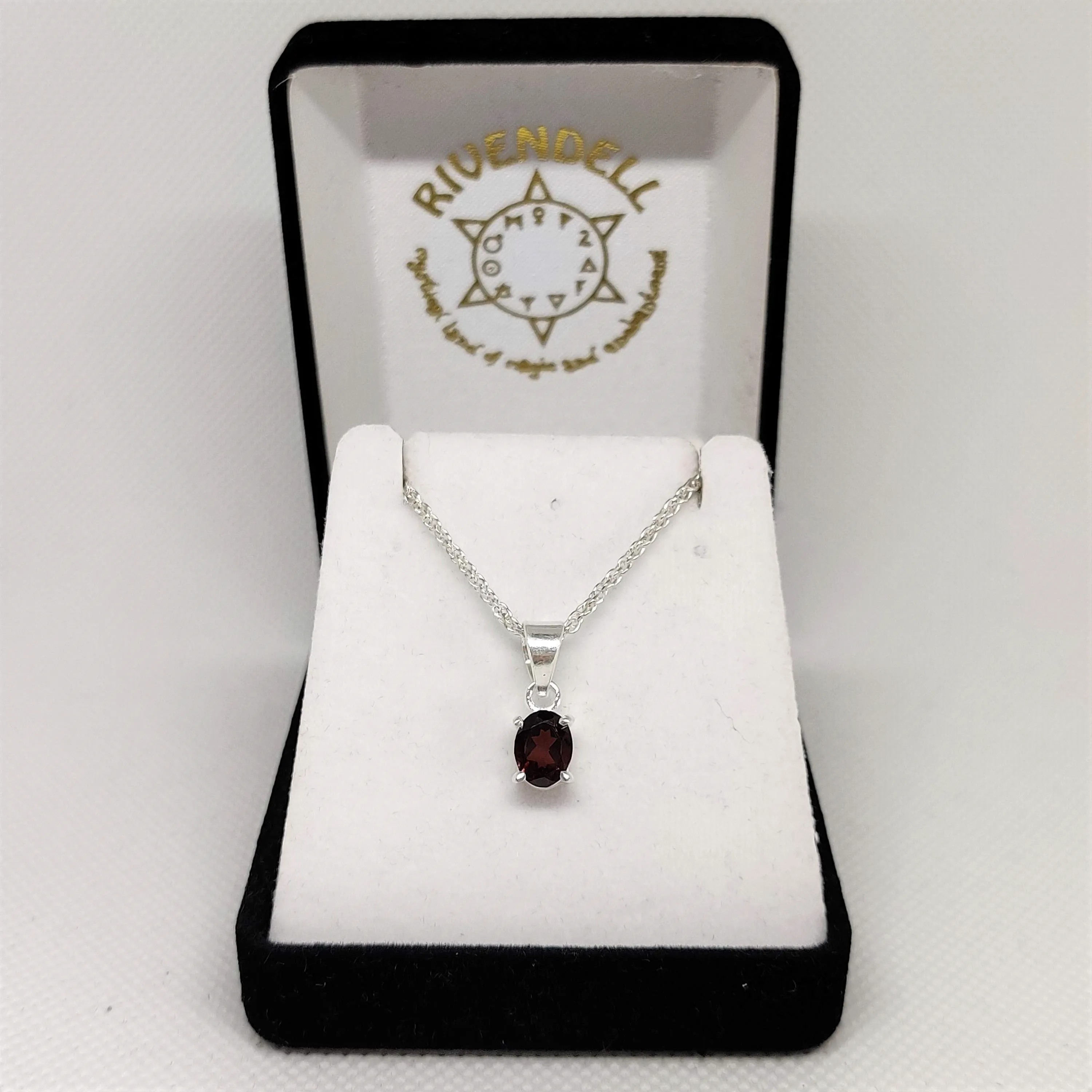 Oval Garnet 925 Sterling Silver Pendant