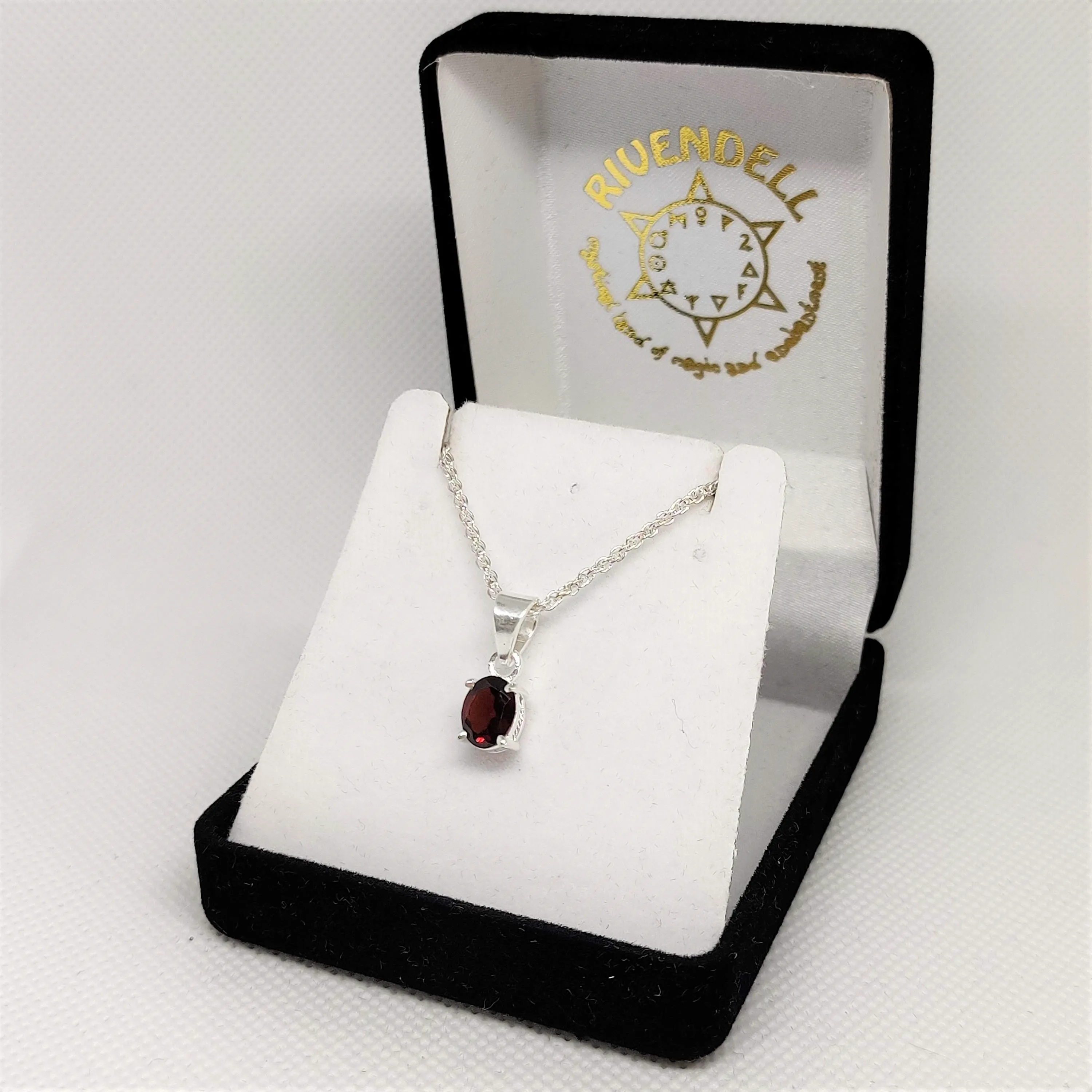 Oval Garnet 925 Sterling Silver Pendant