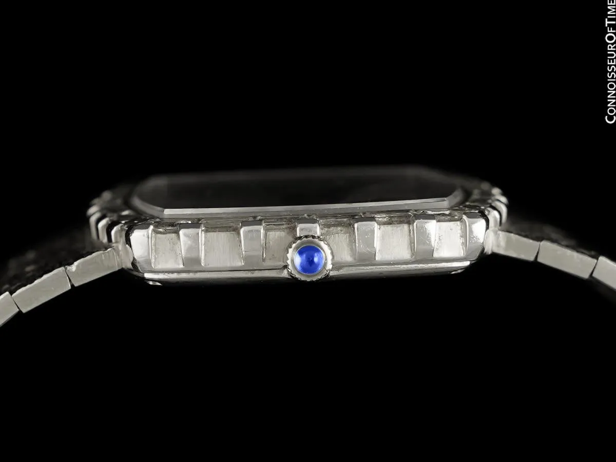 Owned & Worn By Red Skelton - 1970's Piaget Vintage Mens Bracelet Watch - 18K White Gold & Approx. 2 Carats of Diamonds