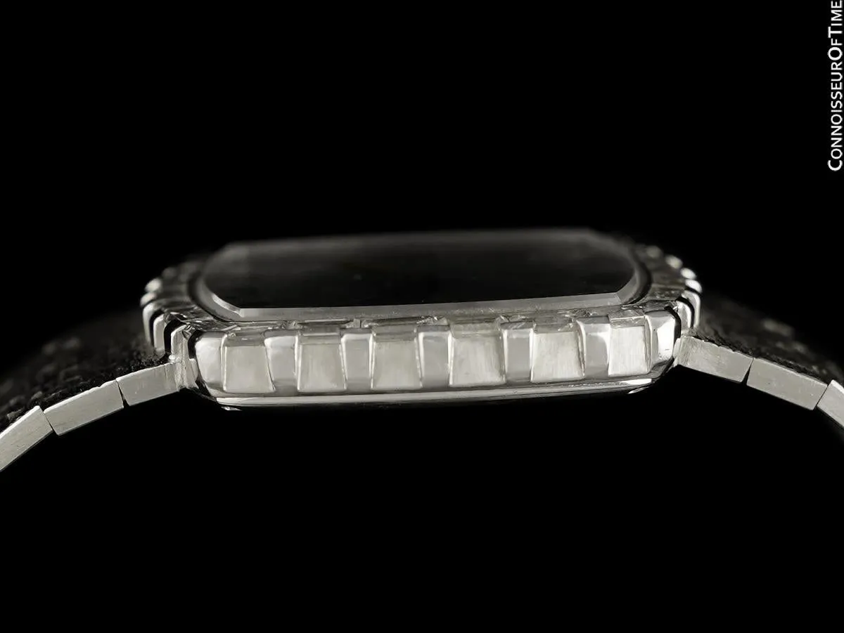 Owned & Worn By Red Skelton - 1970's Piaget Vintage Mens Bracelet Watch - 18K White Gold & Approx. 2 Carats of Diamonds