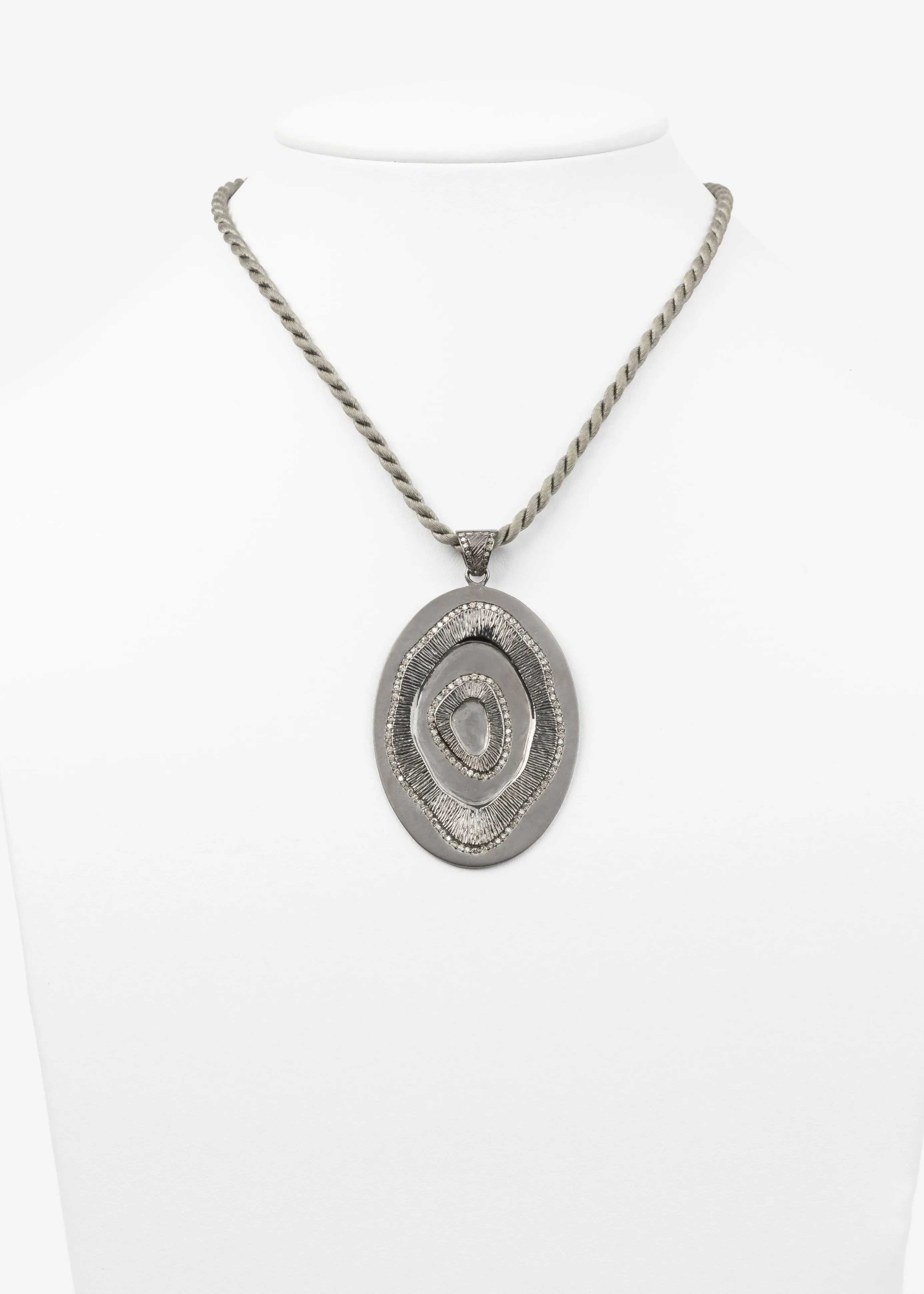 Pave Diamond Sterling Disc
