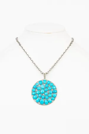 Pave Diamond, Turquoise Necklace