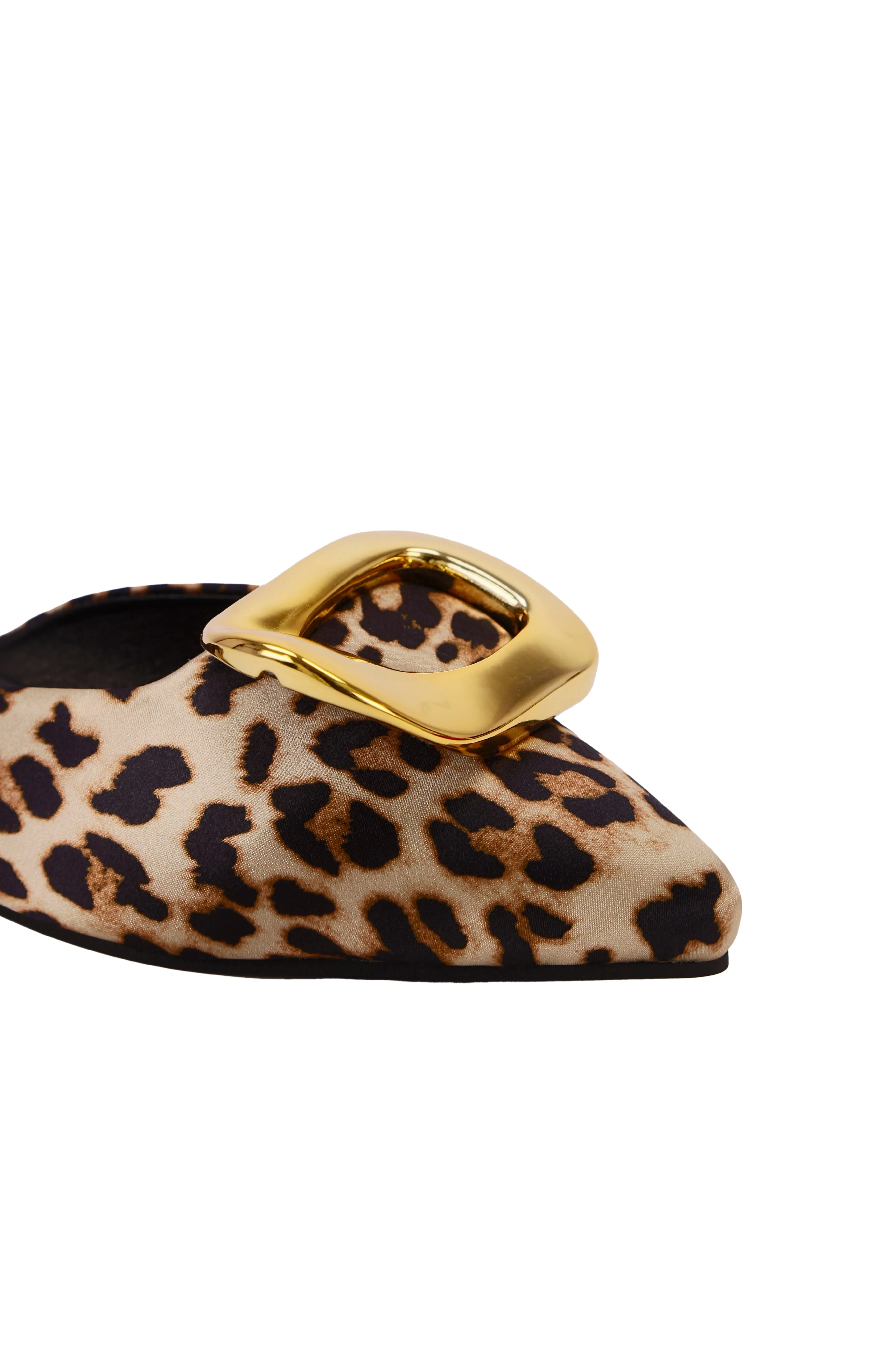 Peonyking leopard print slingback closed toe shoes