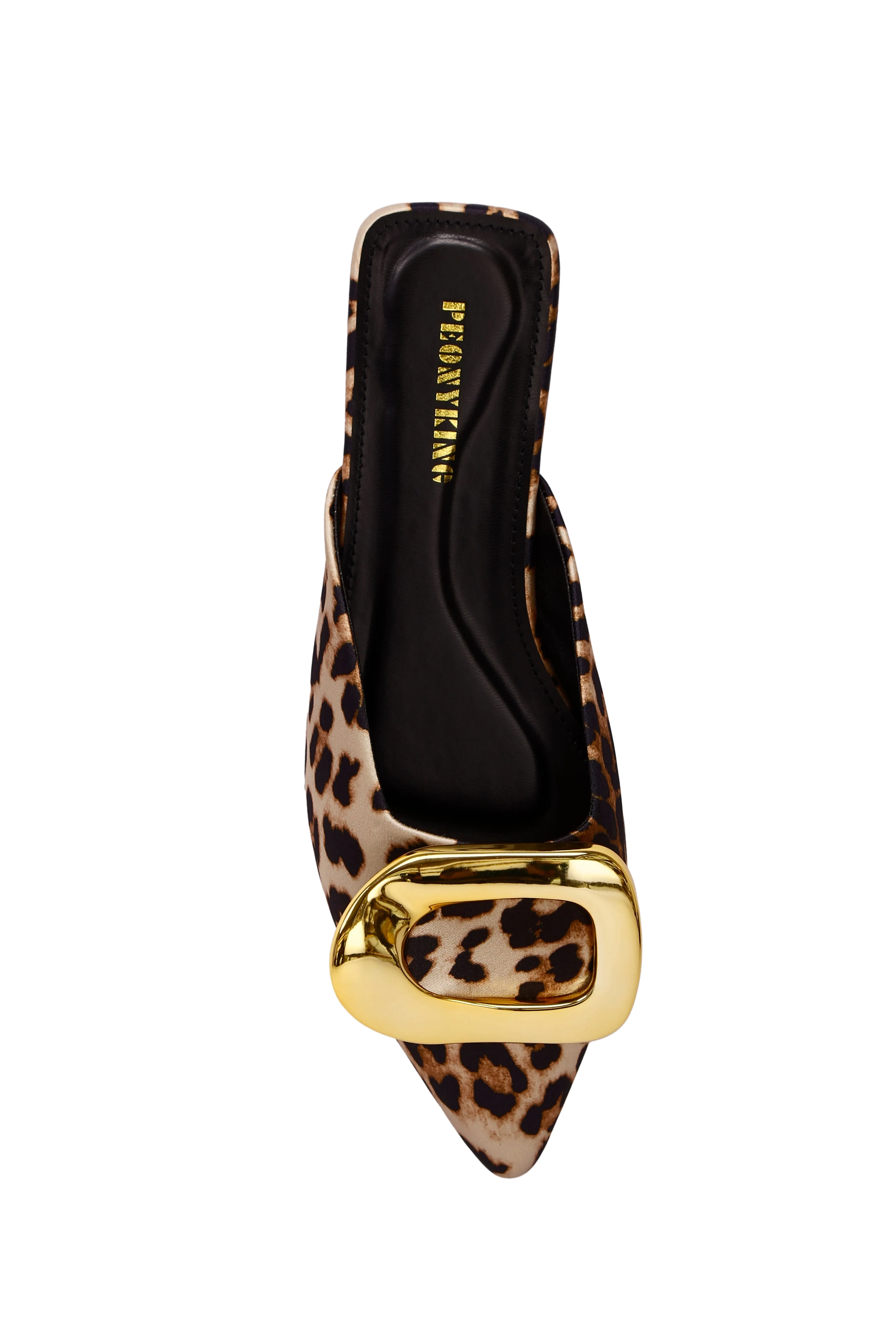 Peonyking leopard print slingback closed toe shoes