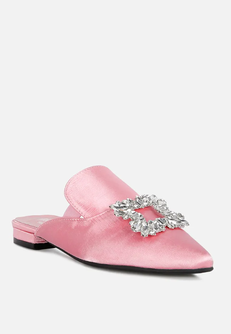 Perrine Diamante Brooch Slip On Mules By Ruw