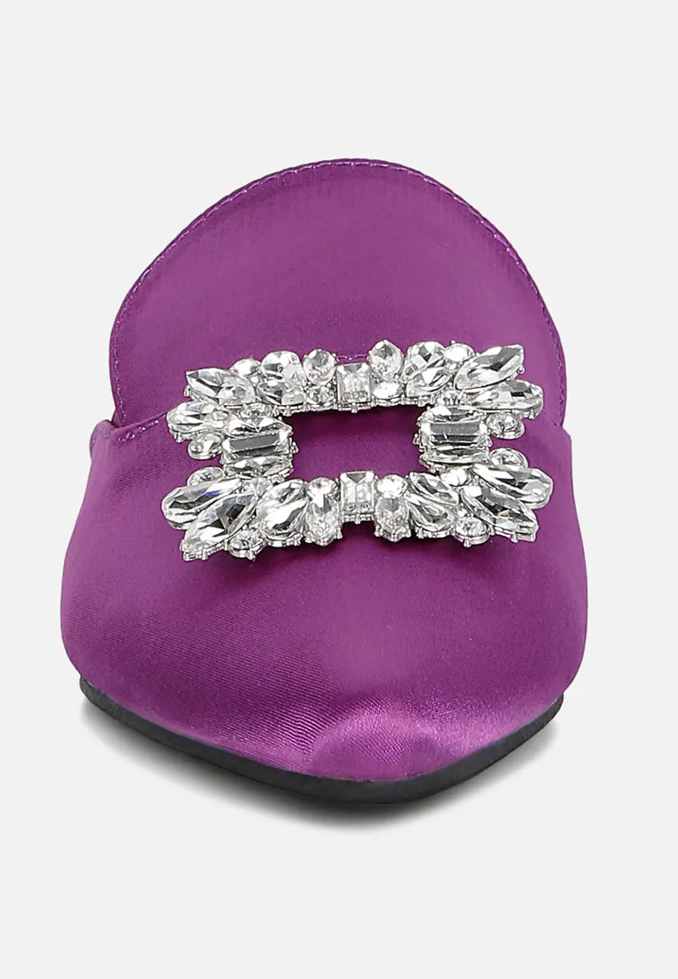 Perrine Diamante Brooch Slip On Mules By Ruw
