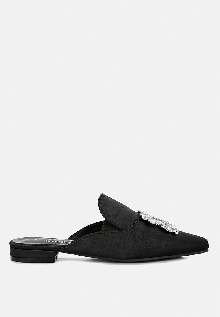 Perrine Diamante Brooch Slip On Mules By Ruw