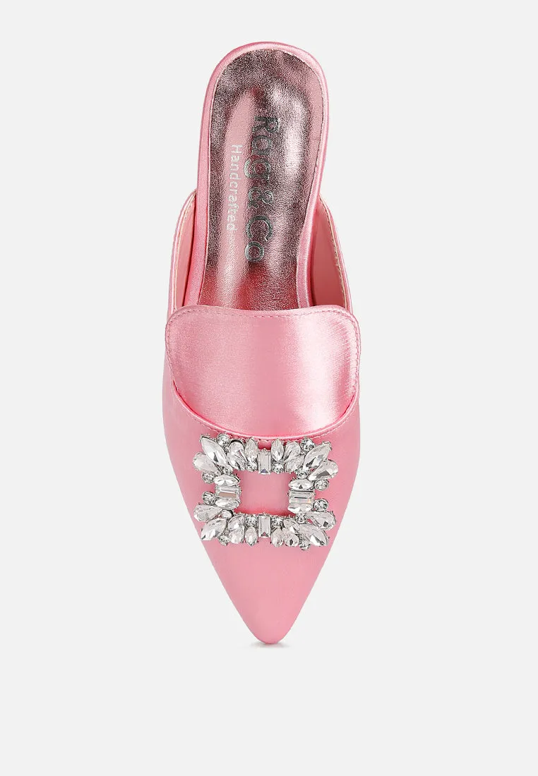 Perrine Diamante Brooch Slip On Mules By Ruw