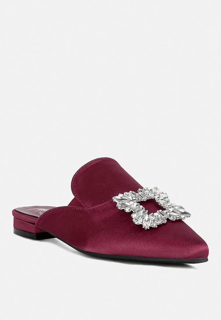 Perrine Diamante Brooch Slip On Mules By Ruw