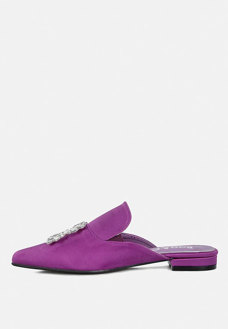 Perrine Diamante Brooch Slip On Mules By Ruw