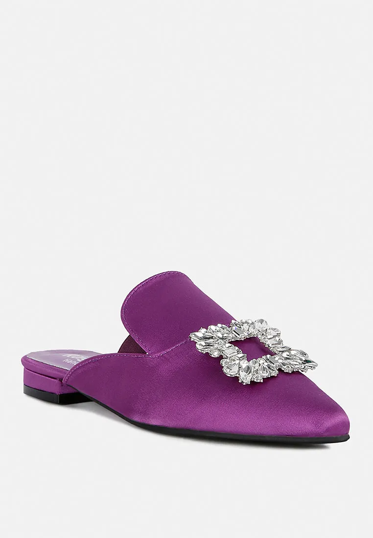Perrine Diamante Brooch Slip On Mules By Ruw