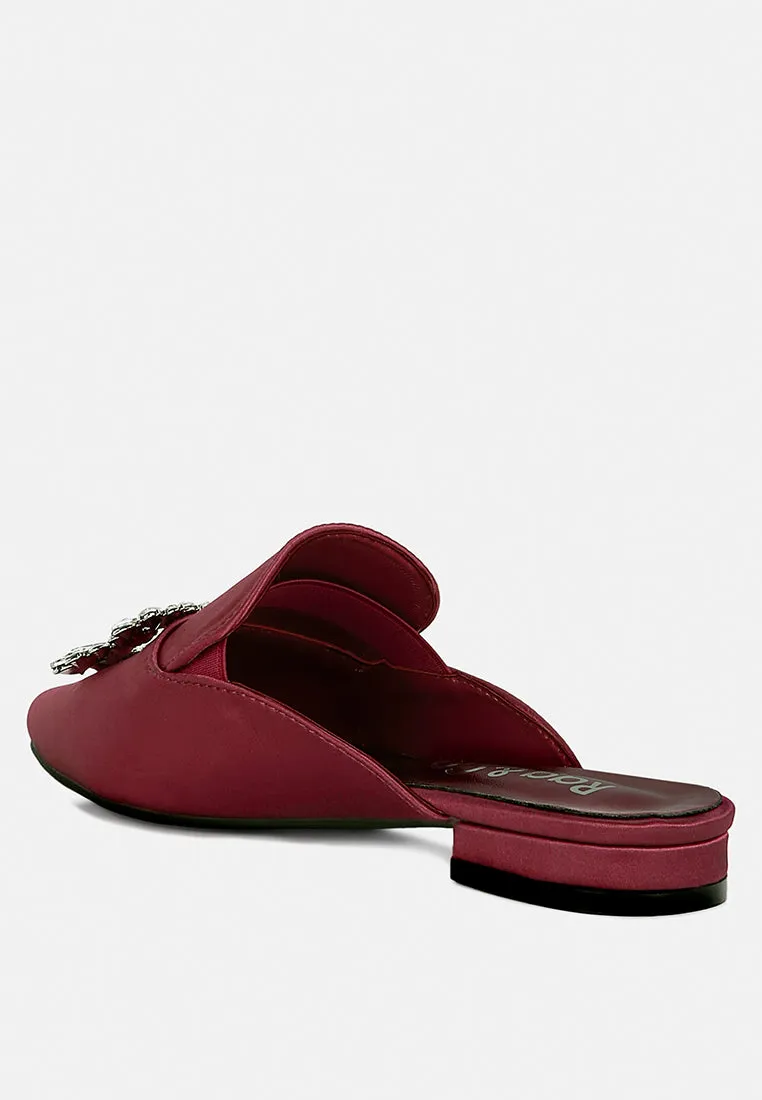 Perrine Diamante Brooch Slip On Mules By Ruw