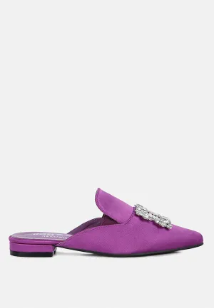 Perrine Diamante Brooch Slip On Mules By Ruw