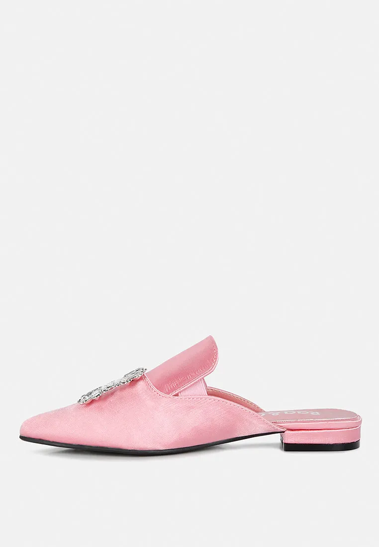 Perrine Diamante Brooch Slip On Mules By Ruw