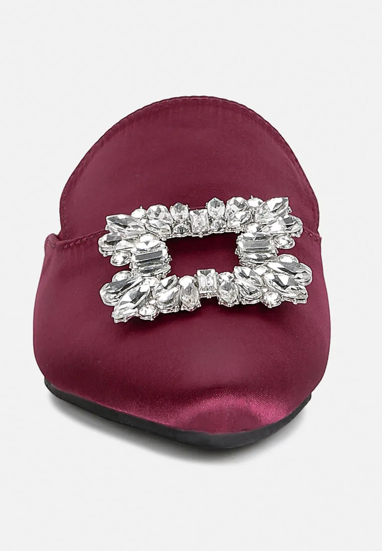 Perrine Diamante Brooch Slip On Mules By Ruw