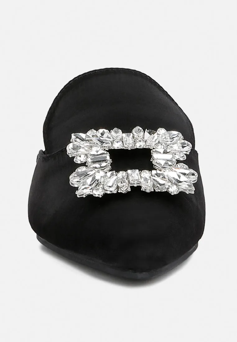 Perrine Diamante Brooch Slip On Mules By Ruw