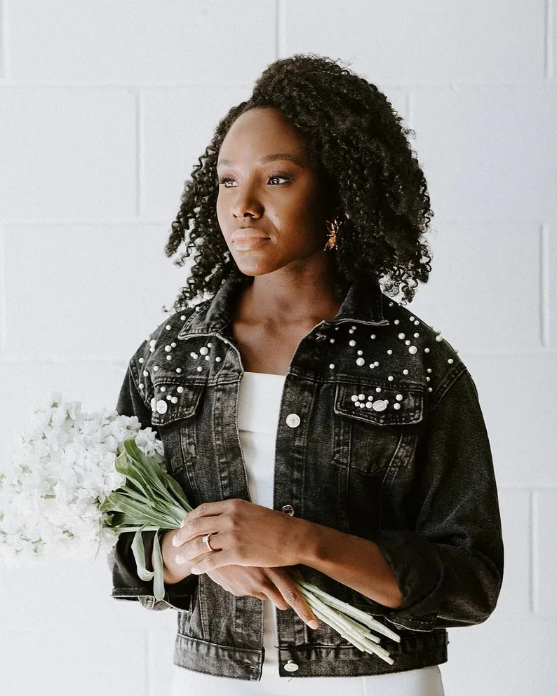 Personalized Statement Denim Bridal Jacket