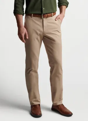 PETER MILLAR PILOT TWILL FLAT FRONT  TROUSER - KHAKI