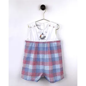Petit Ami & Zubels Sunsuit with Pirate Ship Embroidery