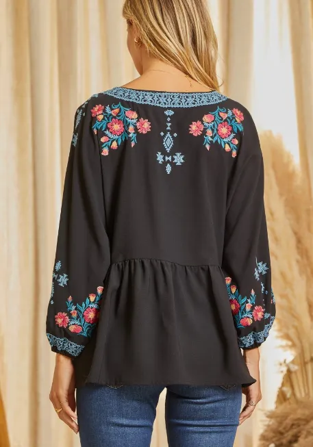 Peyton Embroidered Babydoll Top