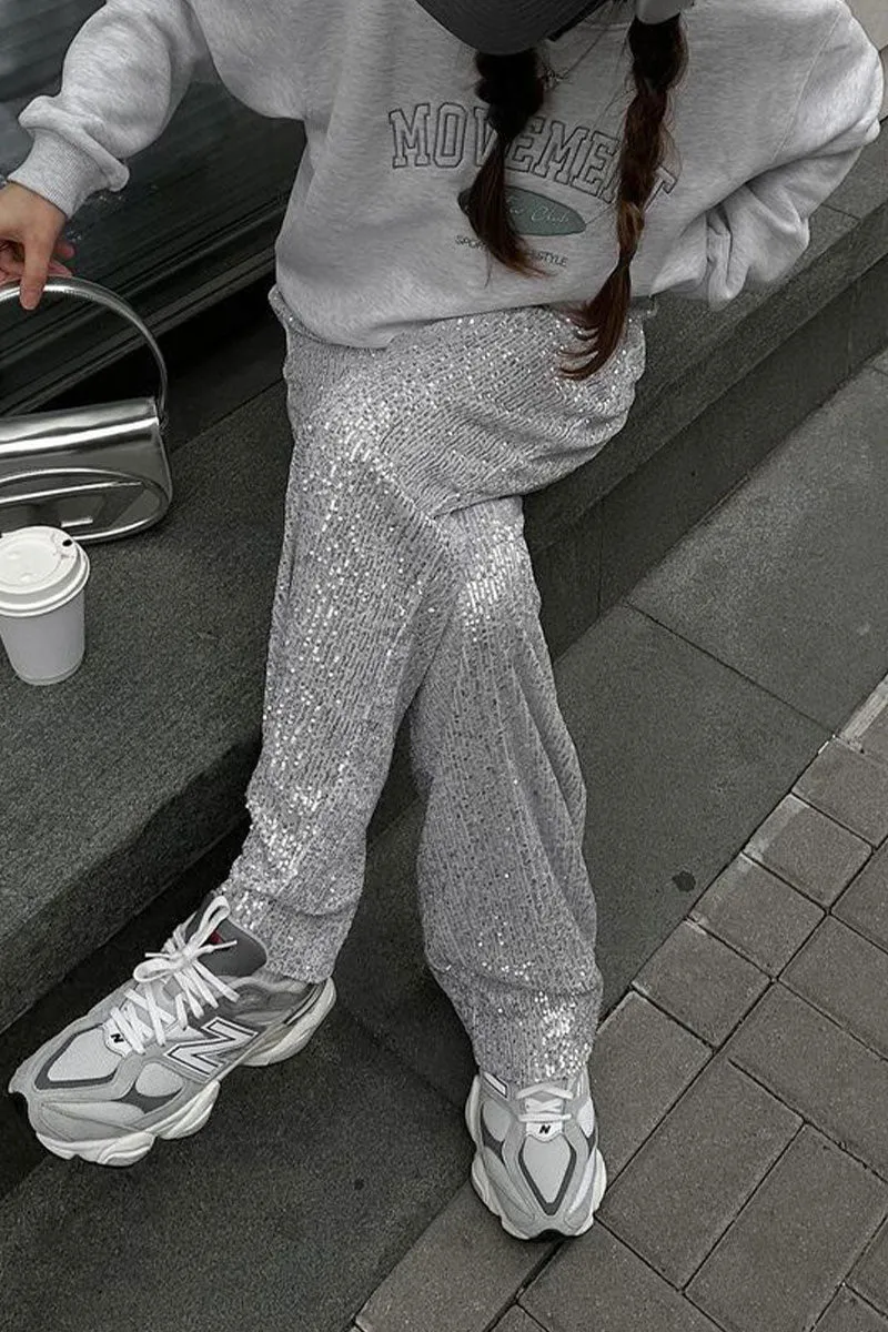 PH0262 Sequins Wide Leg Pants