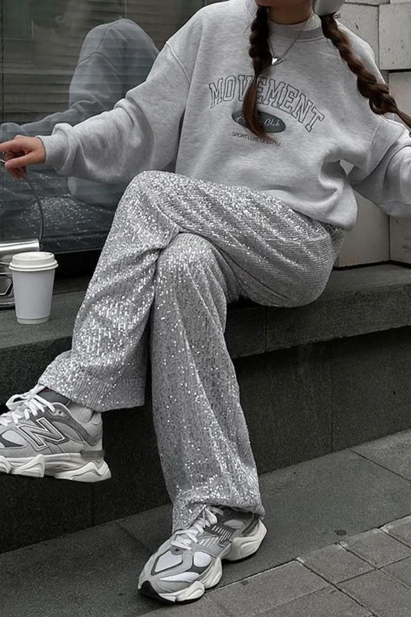PH0262 Sequins Wide Leg Pants