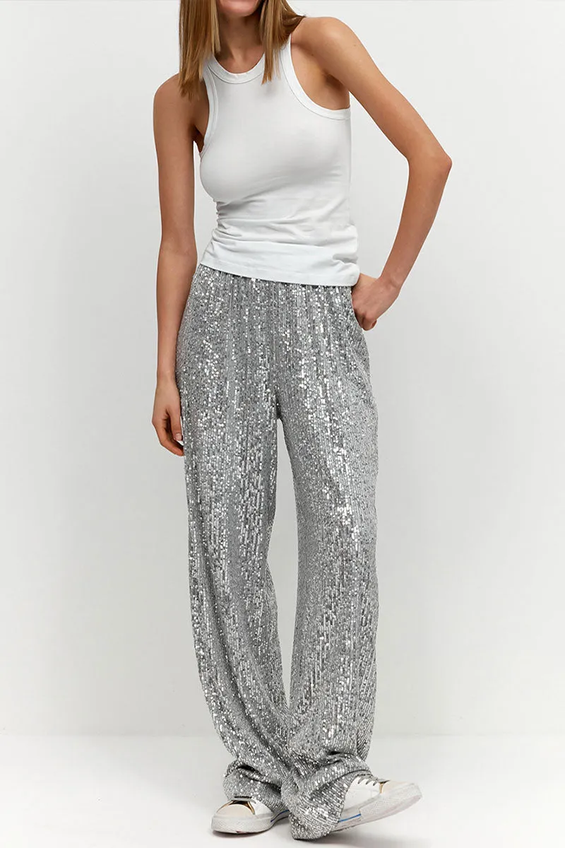 PH0262 Sequins Wide Leg Pants