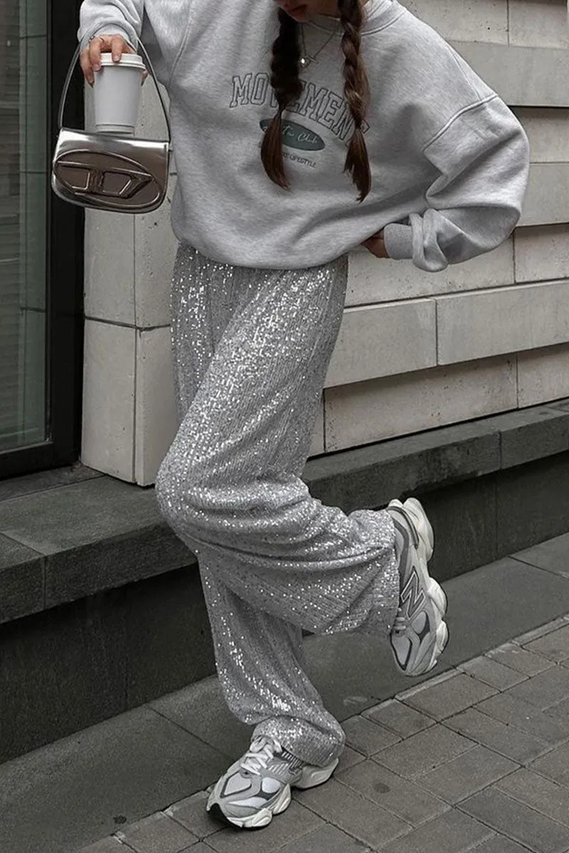 PH0262 Sequins Wide Leg Pants