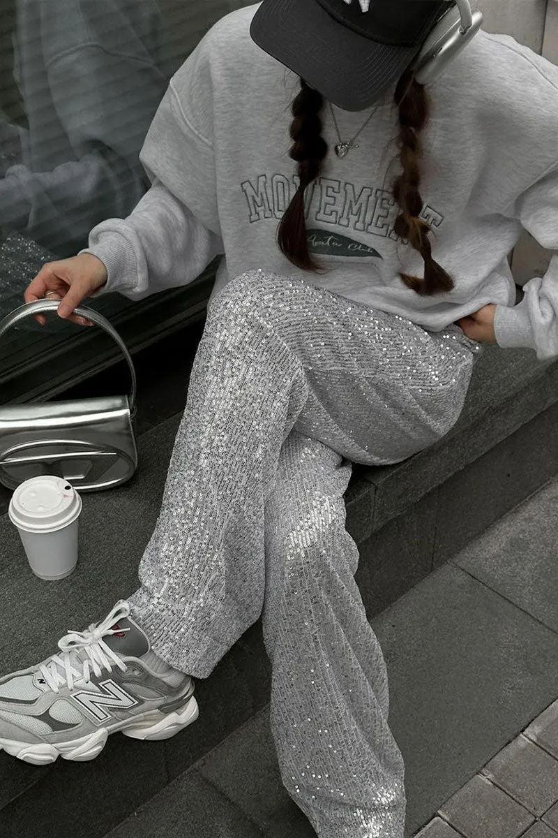 PH0262 Sequins Wide Leg Pants