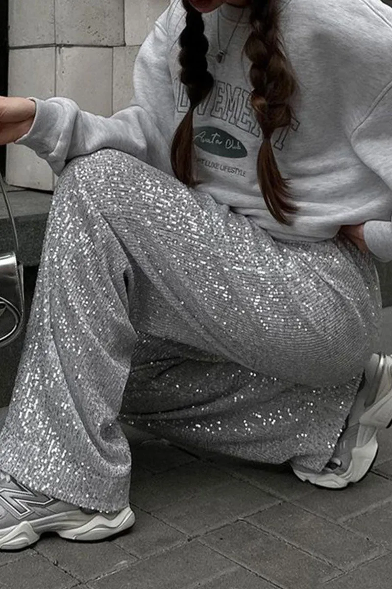 PH0262 Sequins Wide Leg Pants