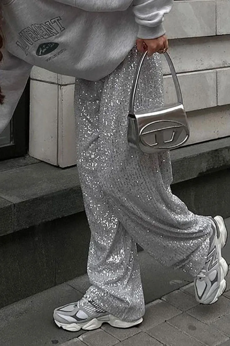 PH0262 Sequins Wide Leg Pants