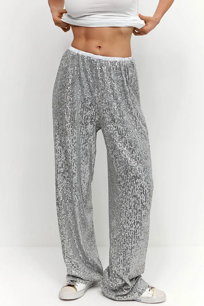 PH0262 Sequins Wide Leg Pants