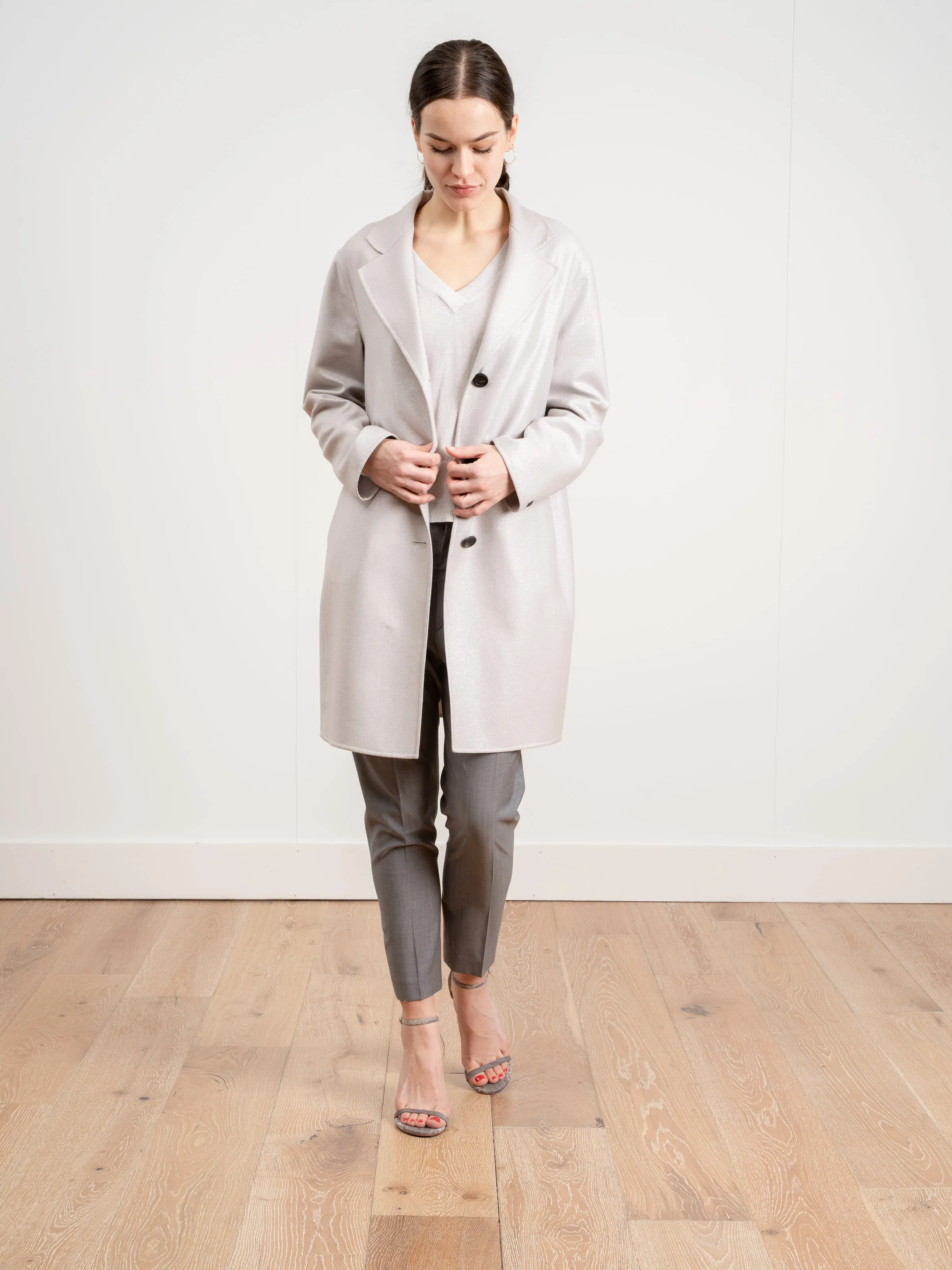 piana coat - tan lurex