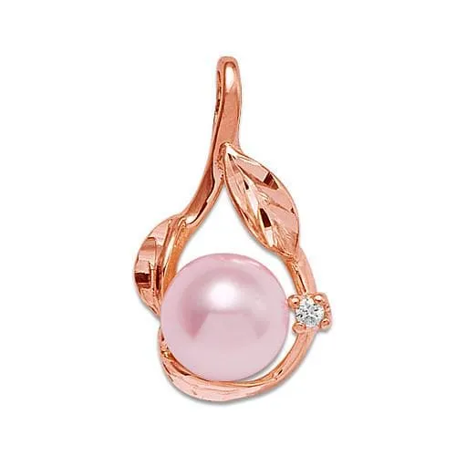 Pick A Pearl Maile Pendant in Rose Gold with Diamonds