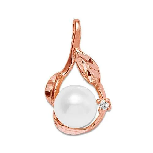 Pick A Pearl Maile Pendant in Rose Gold with Diamonds