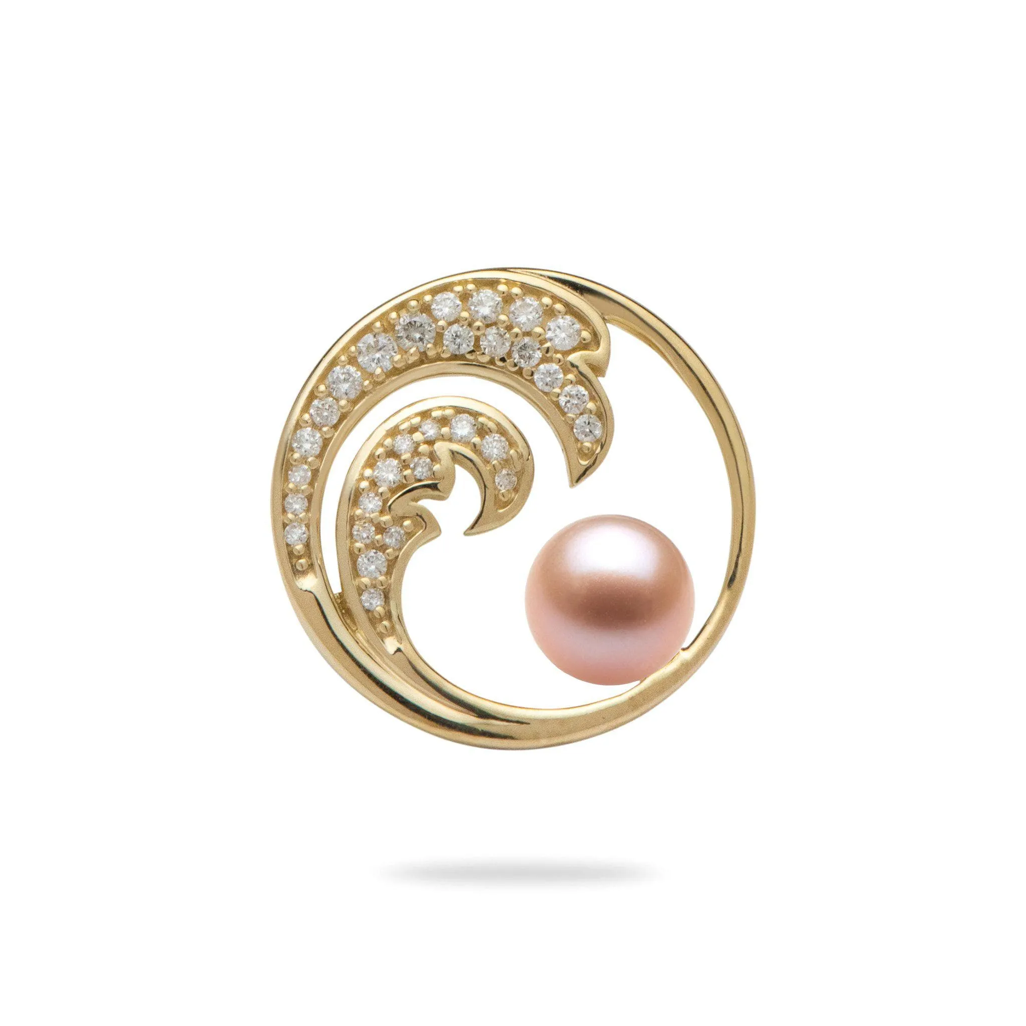 Pick A Pearl Nalu Pendant in Gold with Diamonds - 18mm