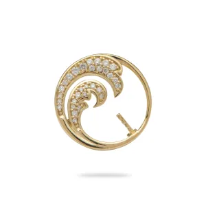 Pick A Pearl Nalu Pendant in Gold with Diamonds - 18mm