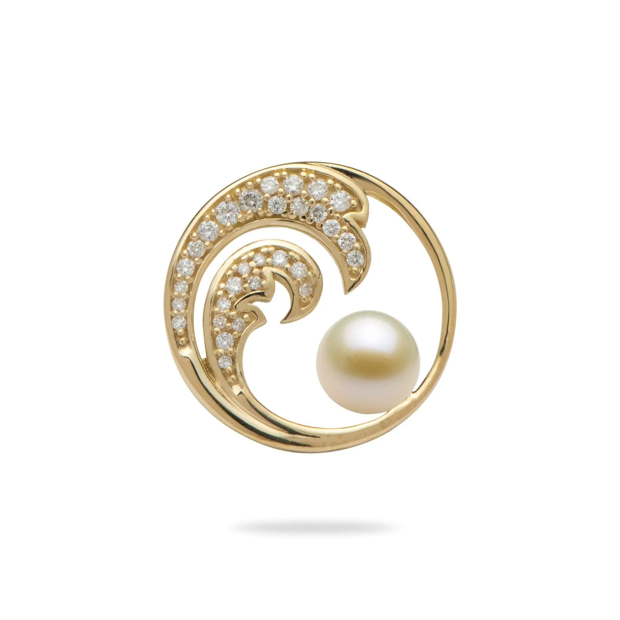 Pick A Pearl Nalu Pendant in Gold with Diamonds - 18mm