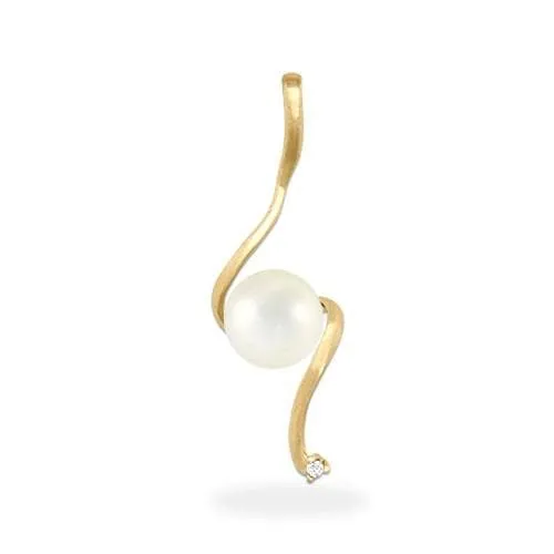 Pick A Pearl Waterfall Pendant in Gold with Diamond