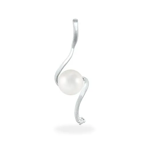 Pick A Pearl Waterfall Pendant in White Gold with Diamond