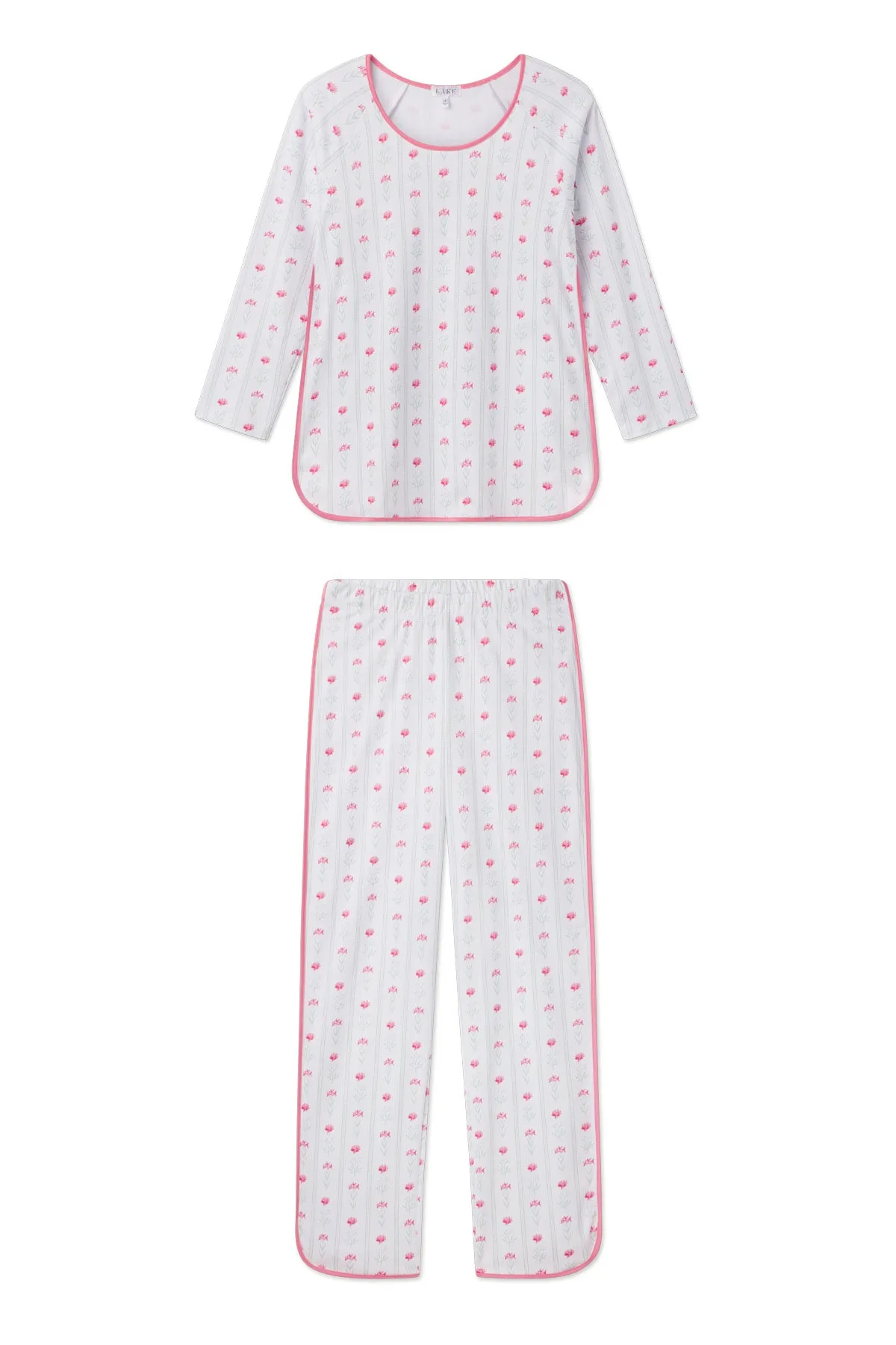 Pima Long-Long Set in Sunkissed Coral Watercolor Stems
