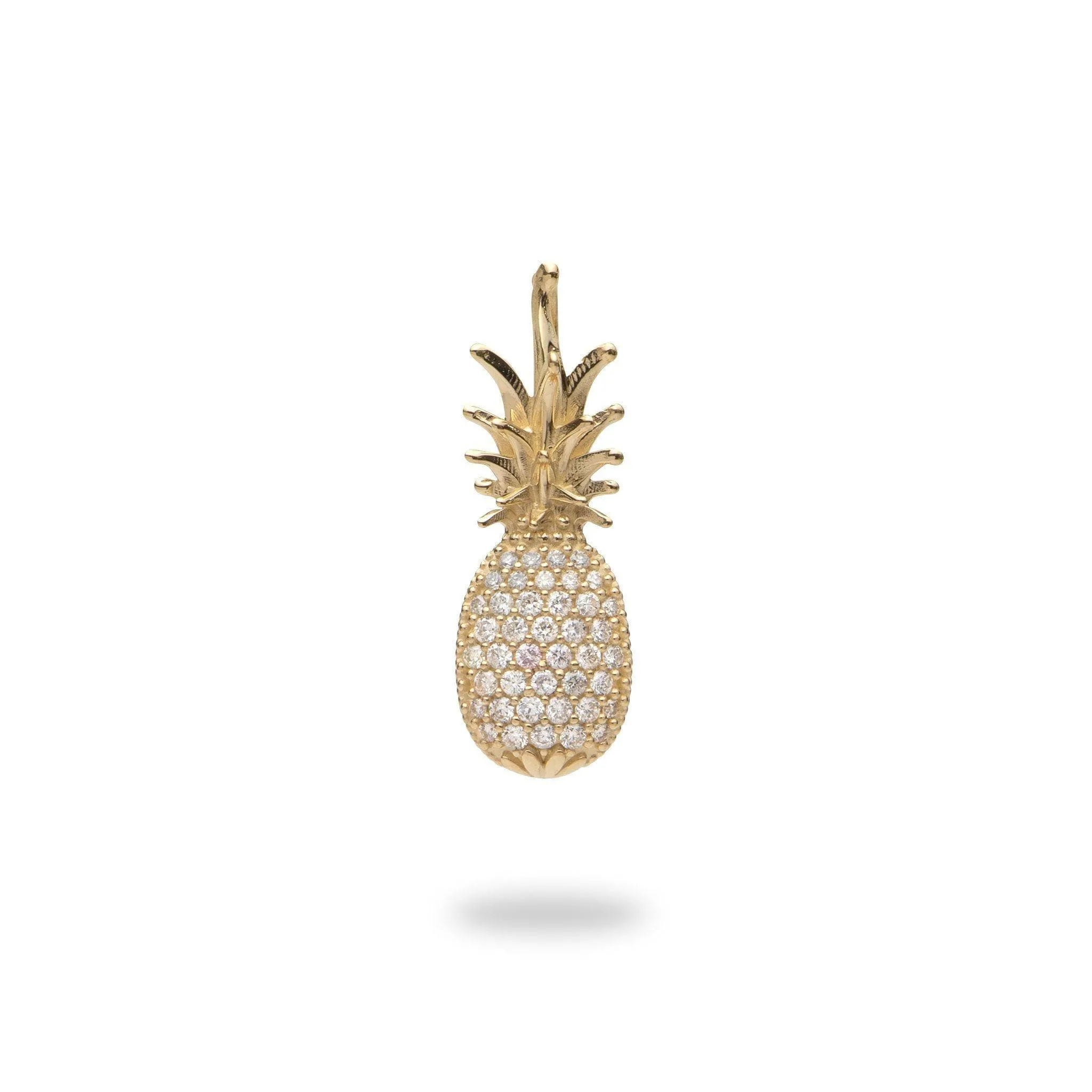 Pineapple Pendant in Gold with Diamonds - 20mm