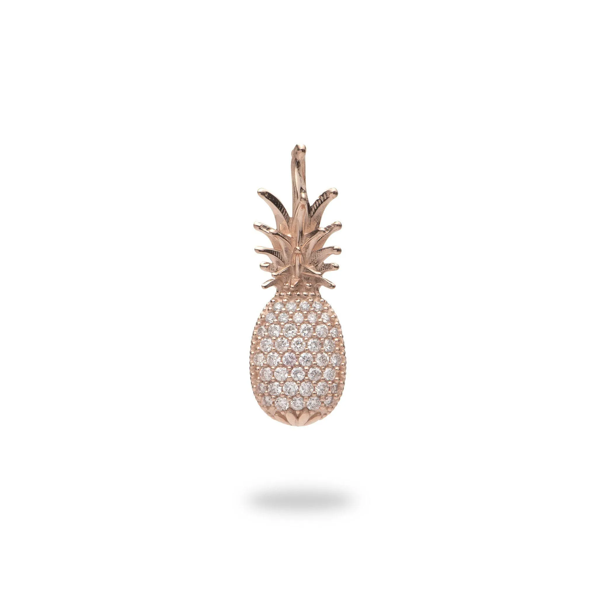 Pineapple Pendant in Rose Gold with Diamonds - 20mm
