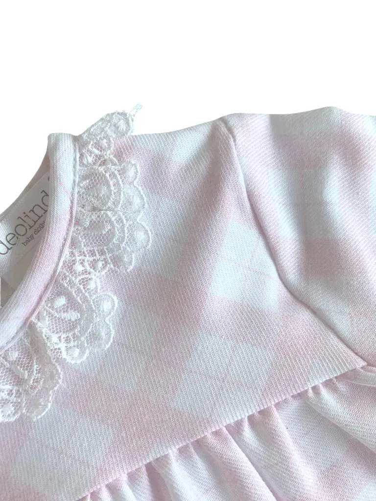 Pink & White Check Dress and Pant Set