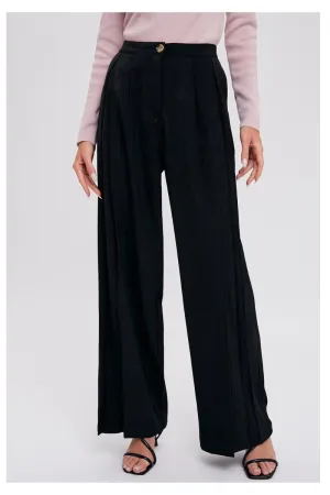 Pintuck Wide Leg Pants